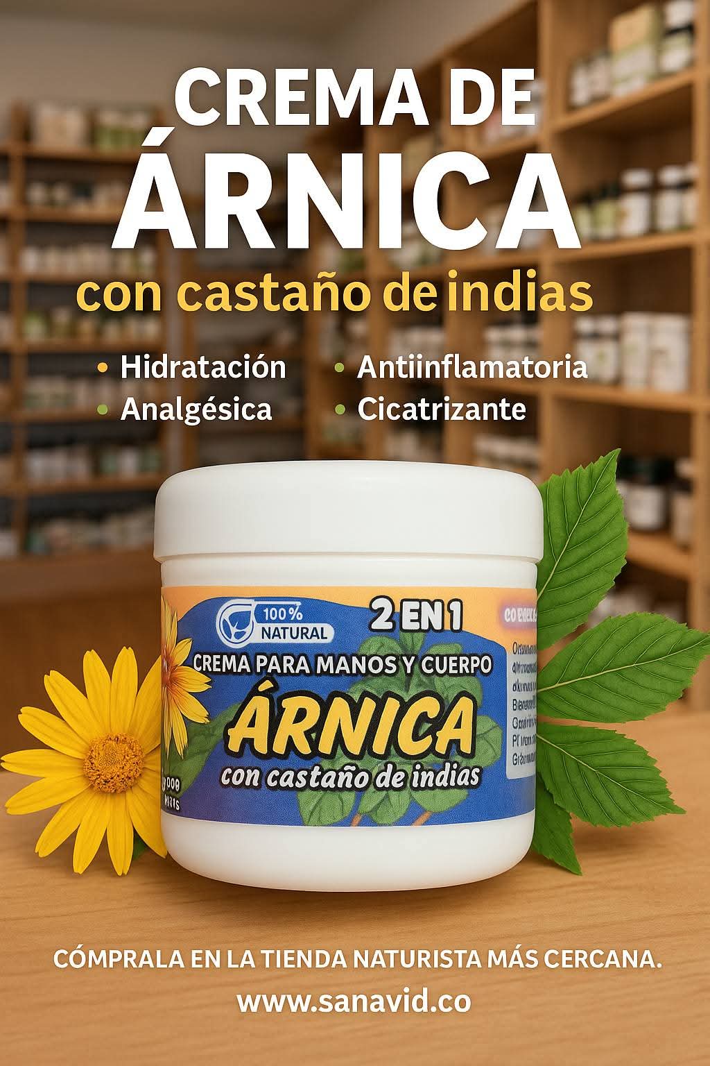 Crema ÁRNICA con Castaño de indias 120 gr uso tópico