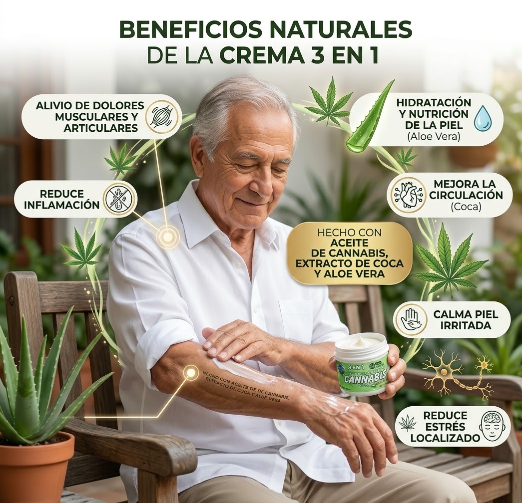 Crema CANNABIS con Coca y aloe vera 120gr Uso tópico